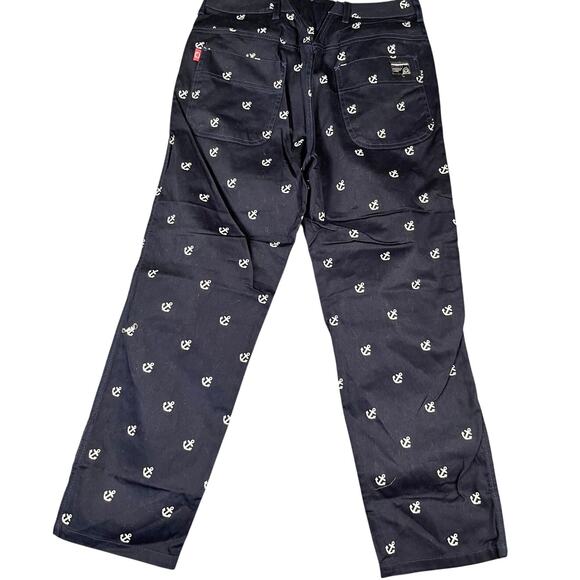 Facebackface Women's Capri Pants Navy Blue Anchor Print Nautical Cropped NWT XS - Picture 2 of 10